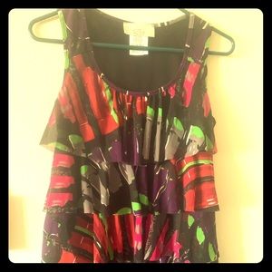 Women’s Multi-colored Ruffled Tank Top Size PS